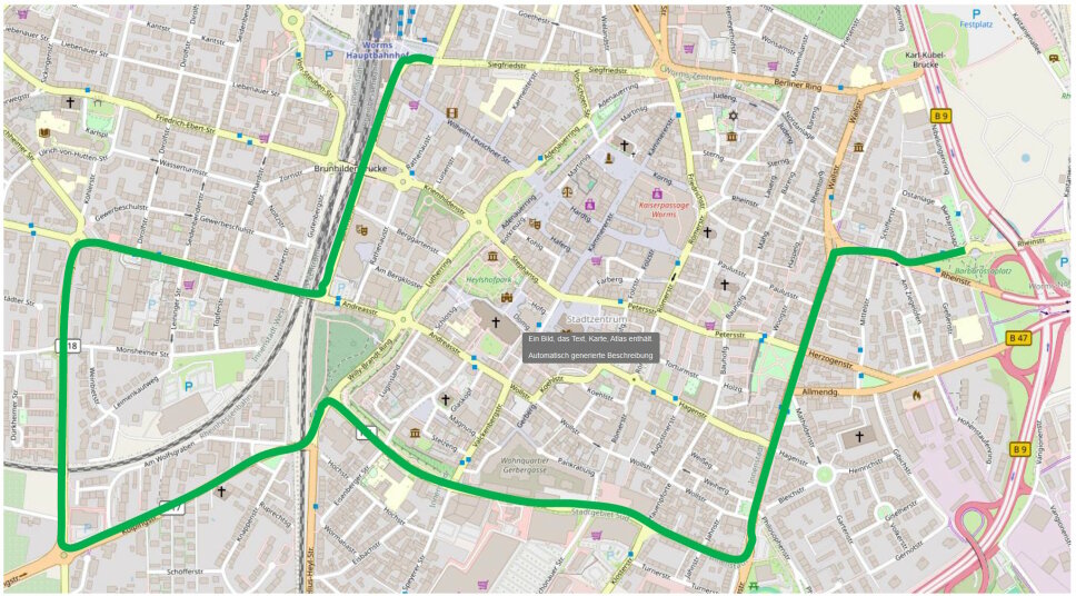 Umleitungskarte Worms Umzug Linie 410