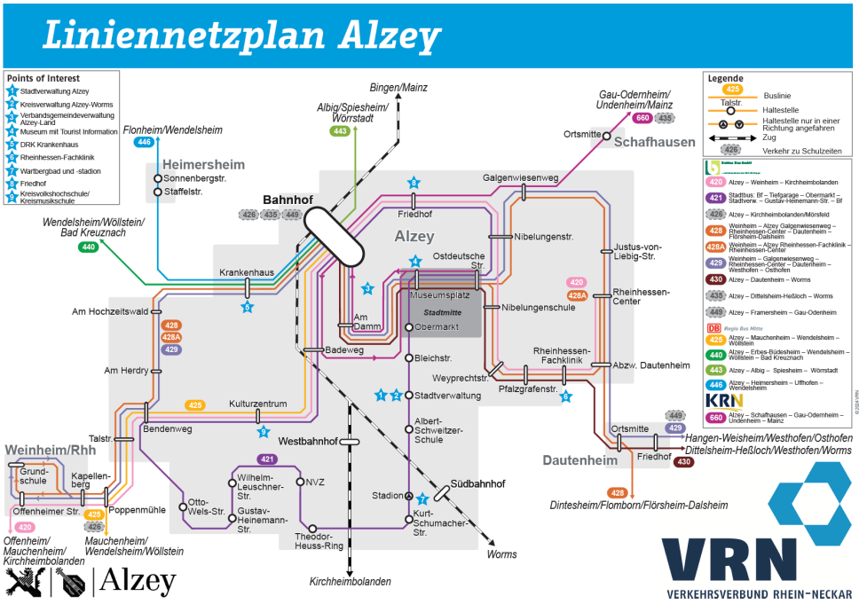 Liniennetz Alzey