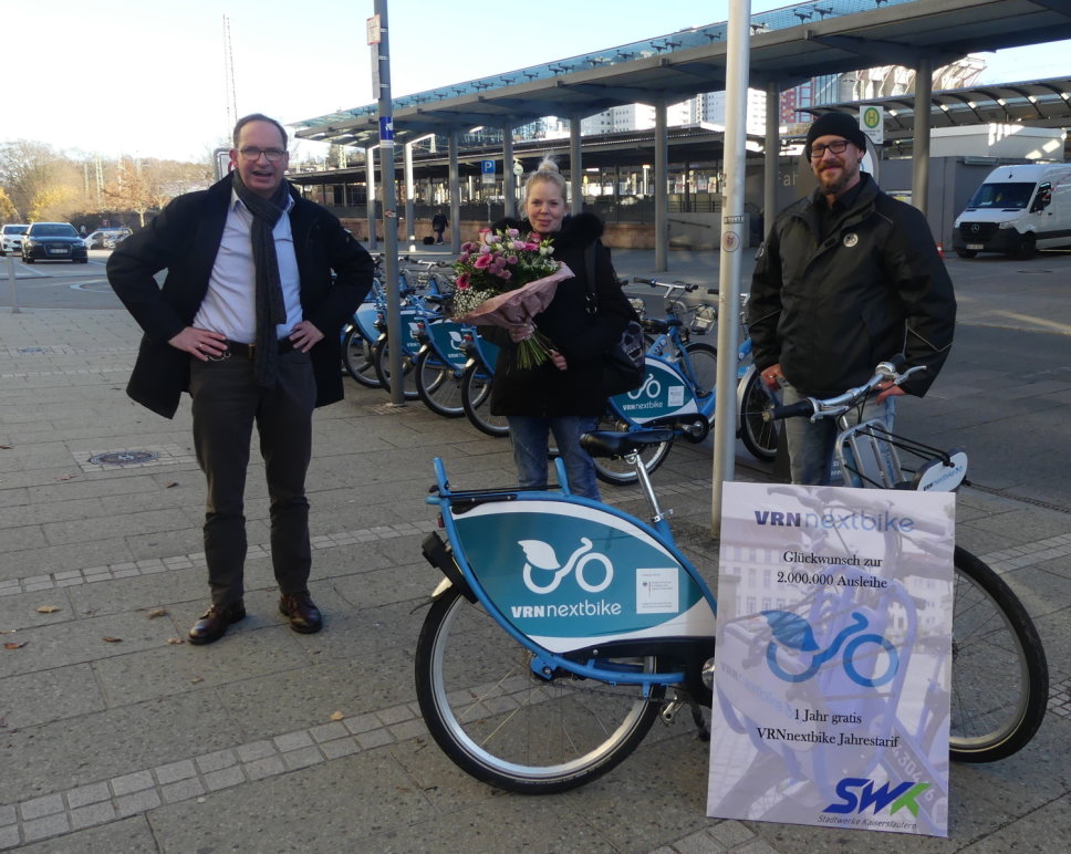 23-11-2021 Foto-2mio-ausleihe-vrnnextbike Jahrestarif Gratis-kl